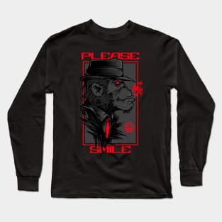 Please smile boss monkey speak graphic for gift Long Sleeve T-Shirt